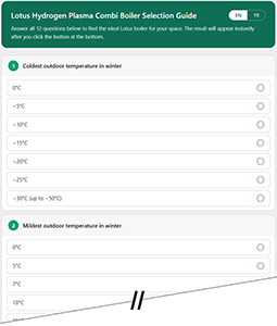Lotus Hydrogen Plasma Boiler Selection Application